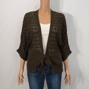 Vintage Pacific Heights California Open Knit Half Sleeve Wrap Cardigan | Size XL